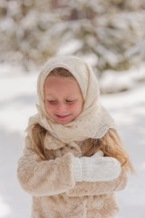 Portrait of a Girl in Russian scarf shawl
