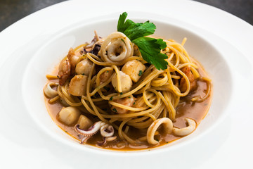 seafood and a pasta