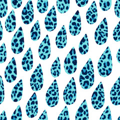 Seamless leopard drops or rain pattern, trendy design, vector background