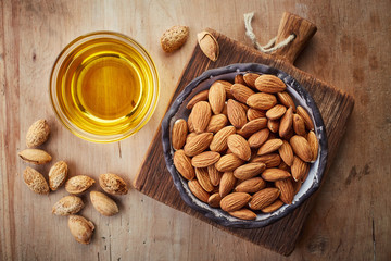 Almond oil and almonds