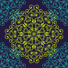 Ethnic floral seamless pattern