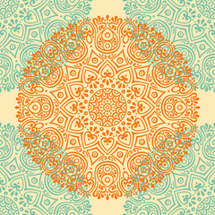 Ethnic floral seamless pattern