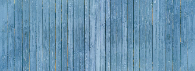 Fototapeta na wymiar Blaue Bretterwand Panorama 