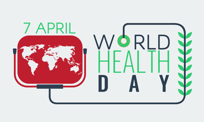 Naklejka premium Creative World Health Day Greeting logo, sign, symbol. Stock vector