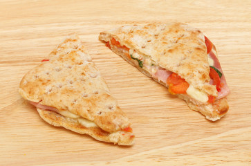 Toasted sandwich on a board