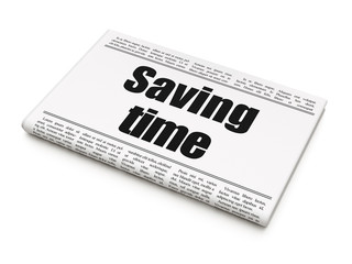 Time concept: newspaper headline Saving Time