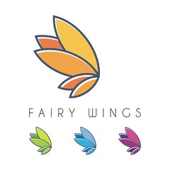 Fairy Wings Design Vector Logo