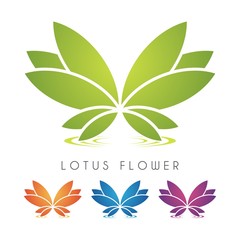 Lotus On the Watter Design Vector Logo