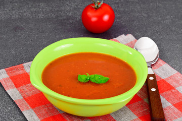 Fresh Homemade Classic Cold Gazpacho Soup.