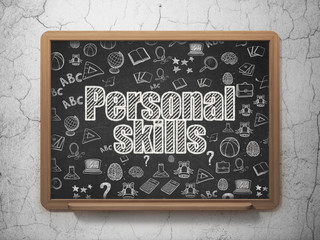 Learning concept: Personal Skills on School Board background