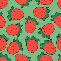 Seamless vector strawberry pattern