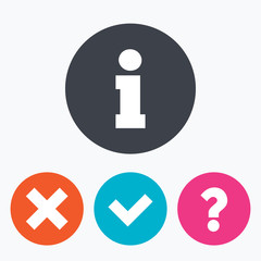 Information icons. Question FAQ symbol.