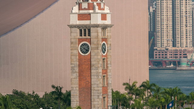 Clock Tower on the waterfront Kowloon timelapse hyperlapse
