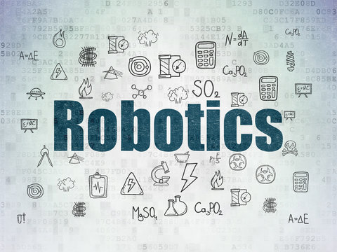Science concept: Robotics on Digital Paper background