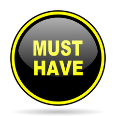 must have black and yellow glossy internet icon