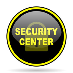 security center black and yellow glossy internet icon