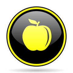 apple black and yellow glossy internet icon