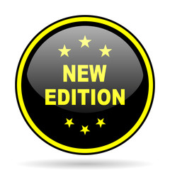 new edition black and yellow glossy internet icon