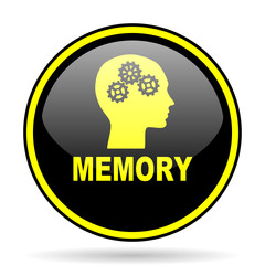 memory black and yellow glossy internet icon