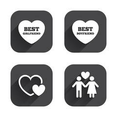 Valentine day love icons. Best girlfriend.