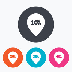 Sale pointer tag icons. Discount symbols.