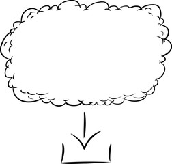 Outlined Digital Cloud Graphic