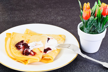 Tasty Pancakes Stack with Butter 