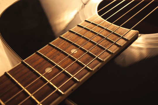 acoustic guitar close-up shot