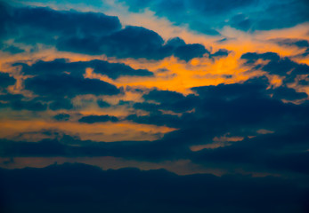 evening sky full of heavy clouds