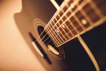 acoustic guitar close-up shot