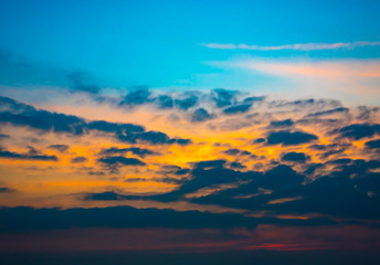 evening sky full of heavy clouds