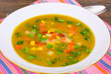 Pumpkin-Carrot Soup with Mexican Vegetable Mix