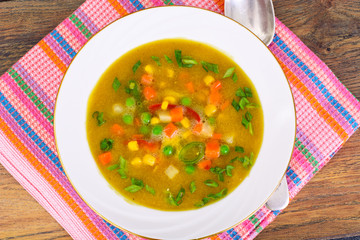 Pumpkin-Carrot Soup with Mexican Vegetable Mix