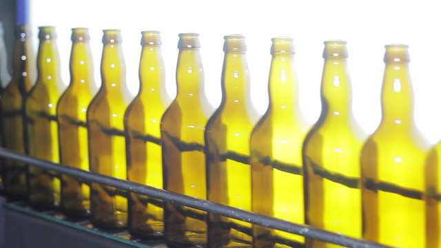 Beer Bottle Manufacturing Machine Line At Brewery