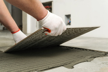 Laying Ceramic Tiles.