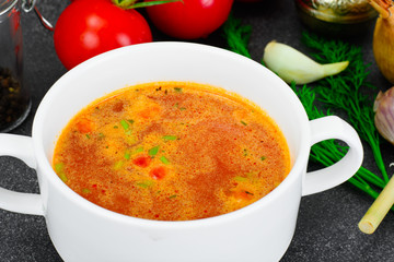 Sicilian Tomato Soup. National Italian Cuisine