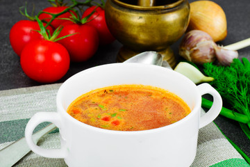 Sicilian Tomato Soup. National Italian Cuisine