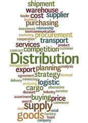 Distribution, word cloud concept 9