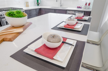 Fragment of modern kitchen in luxury house