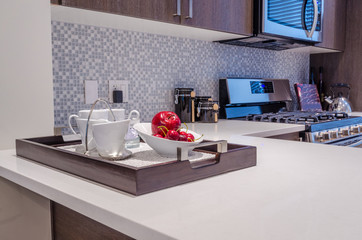 Modern kitchen in luxury house.