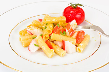Pasta with Crab Sticks and Cheese
