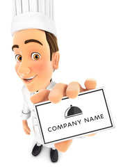 3d head chef holding company card