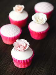 Cupcake on wooden table