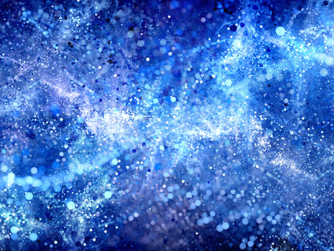 Blue glowing vibrant bubbles abstract background