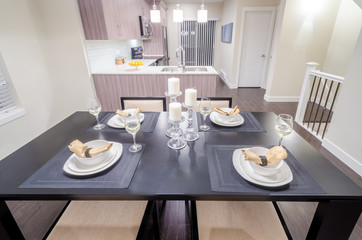Modern dining room in luxury house.