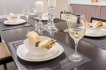 Modern dining room in luxury house.