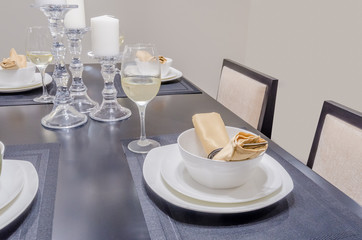 Modern dining room in luxury house.