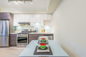 Modern dining room in luxury house.