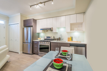 Modern dining room in luxury house.