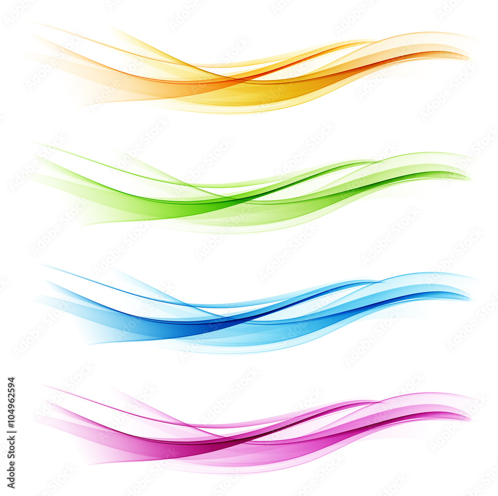 Poster Set of abstract color wave